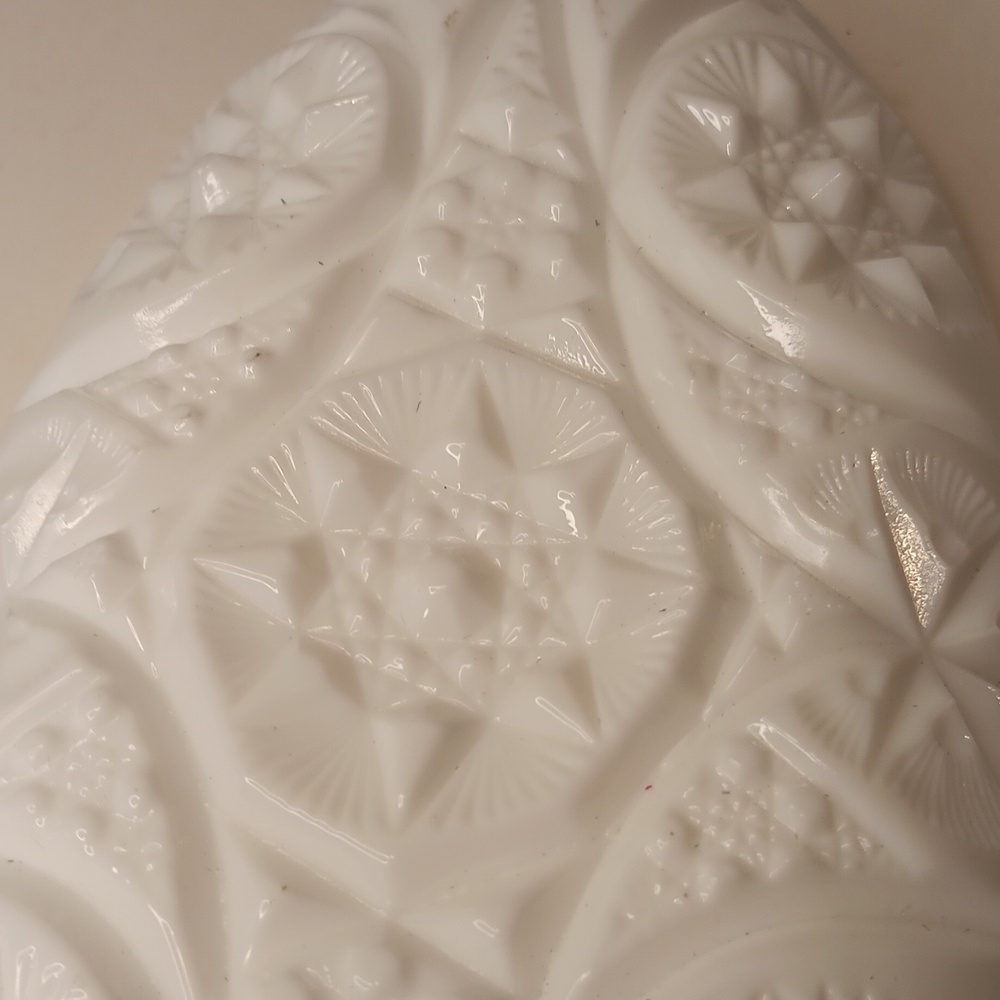 Vintage Milk Glass White Butter =,Serving Dish - Picture 4 of 8